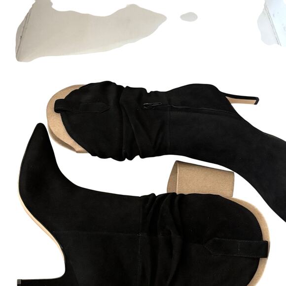 Nine West Womens Gonda Mid Calf Suede Leather Boot Black Size 8.5 - Picture 4 of 5